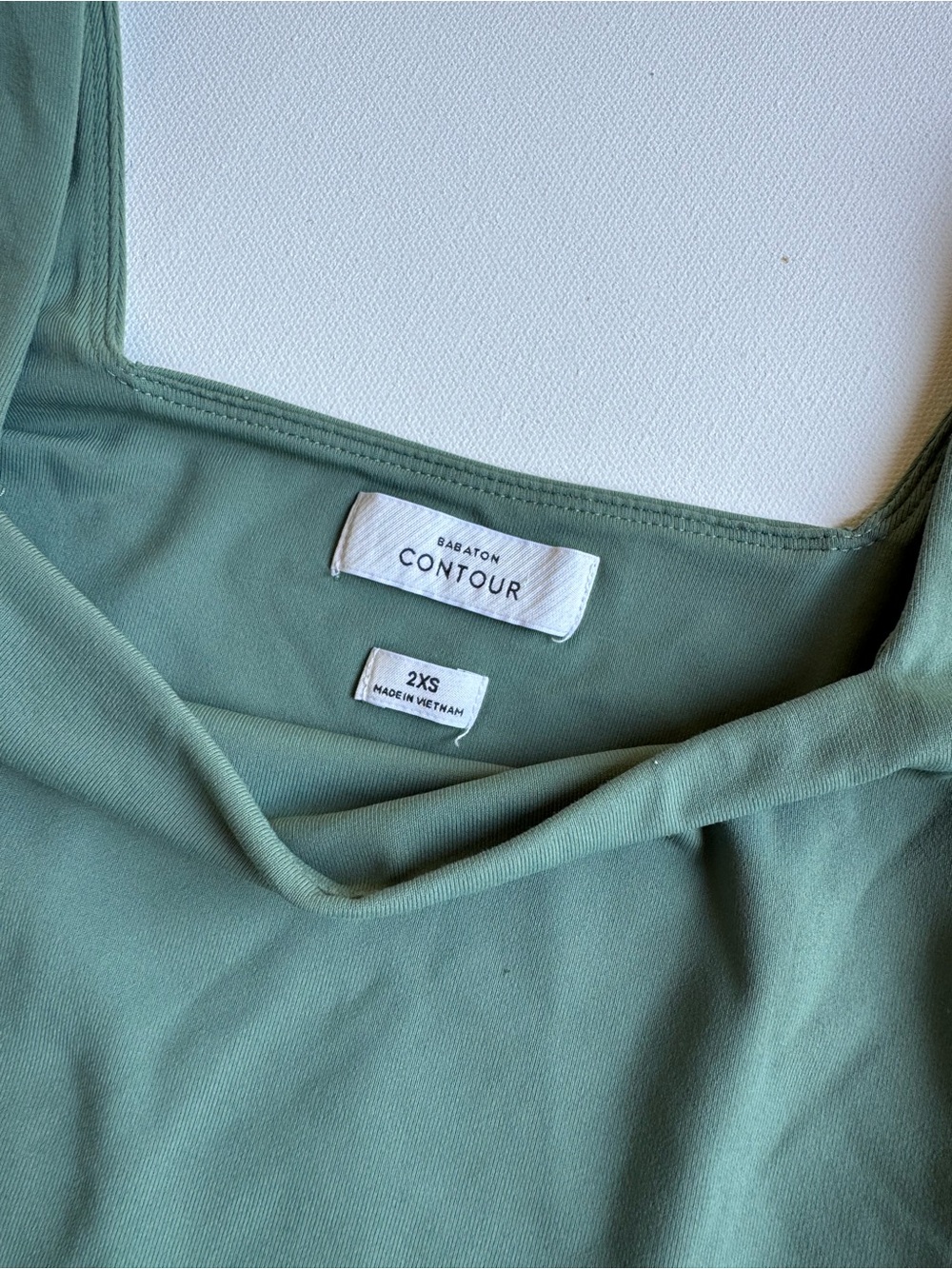 Babaton‎ Contour Sage Green Square Neck Long Sleeve Bodysuit, Size 2XS - Picture 4 of 7
